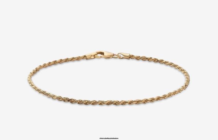 Men 2mm Rope Chain Bracelet Gold Accessories Oliver Cabell X0FT228