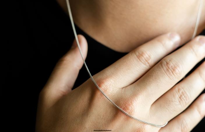 Men 1.4mm Cuban Chain Silver Accessories Oliver Cabell X0FT213