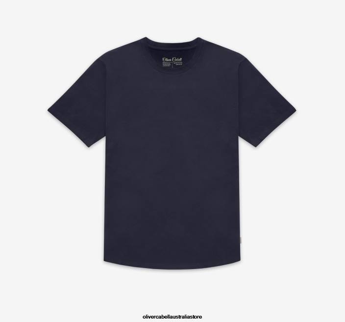Men Curved Hem Tee Navy Clothes Oliver Cabell X0FT249