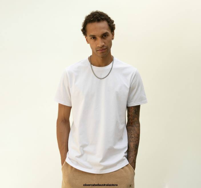 Men Curved Hem Tee White Clothes Oliver Cabell X0FT247