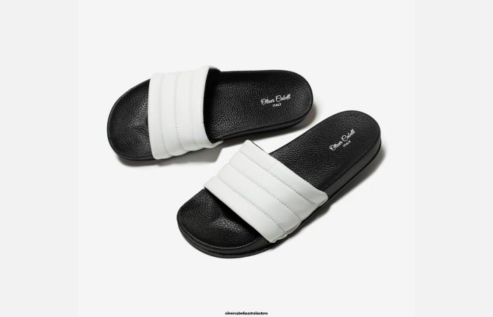 Men Vegan Slides White Footwear Oliver Cabell X0FT168