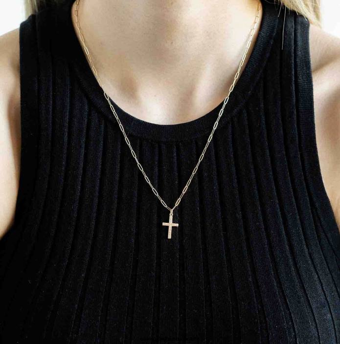 Women Cross Necklace Gold Accessories Oliver Cabell X0FT432