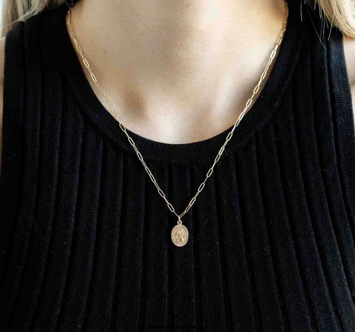 Women St. Christopher Necklace Gold Accessories Oliver Cabell X0FT433