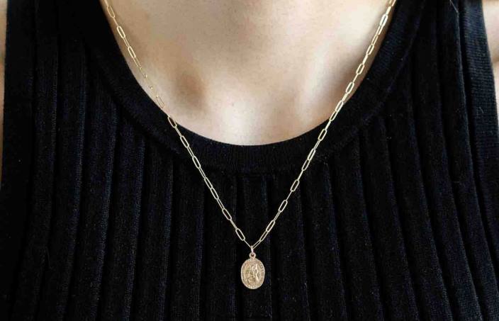 Women St. Christopher Necklace Gold Accessories Oliver Cabell X0FT433