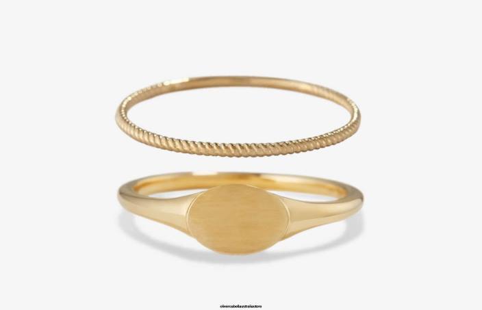 Women Signet + Twist Set Gold Accessories Oliver Cabell X0FT431